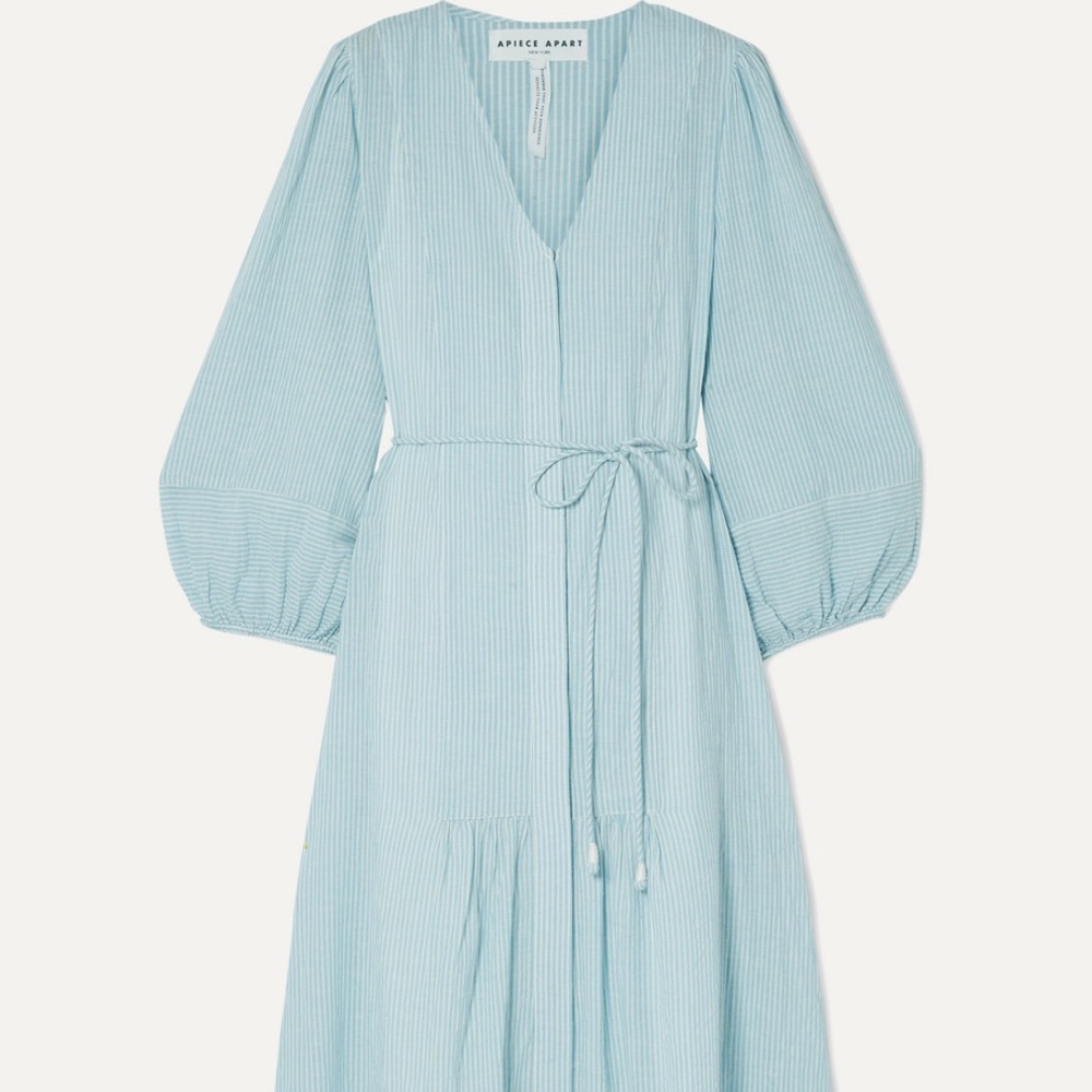 Apiece Apart Midi Laguna Blue Dress SZ 6